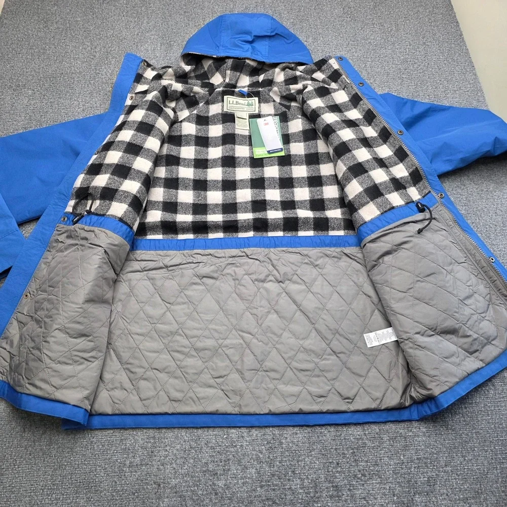 L.L. Bean Original Baxter State Parka '82 Mens L Royal Blue Wool Lined 3M Jacket